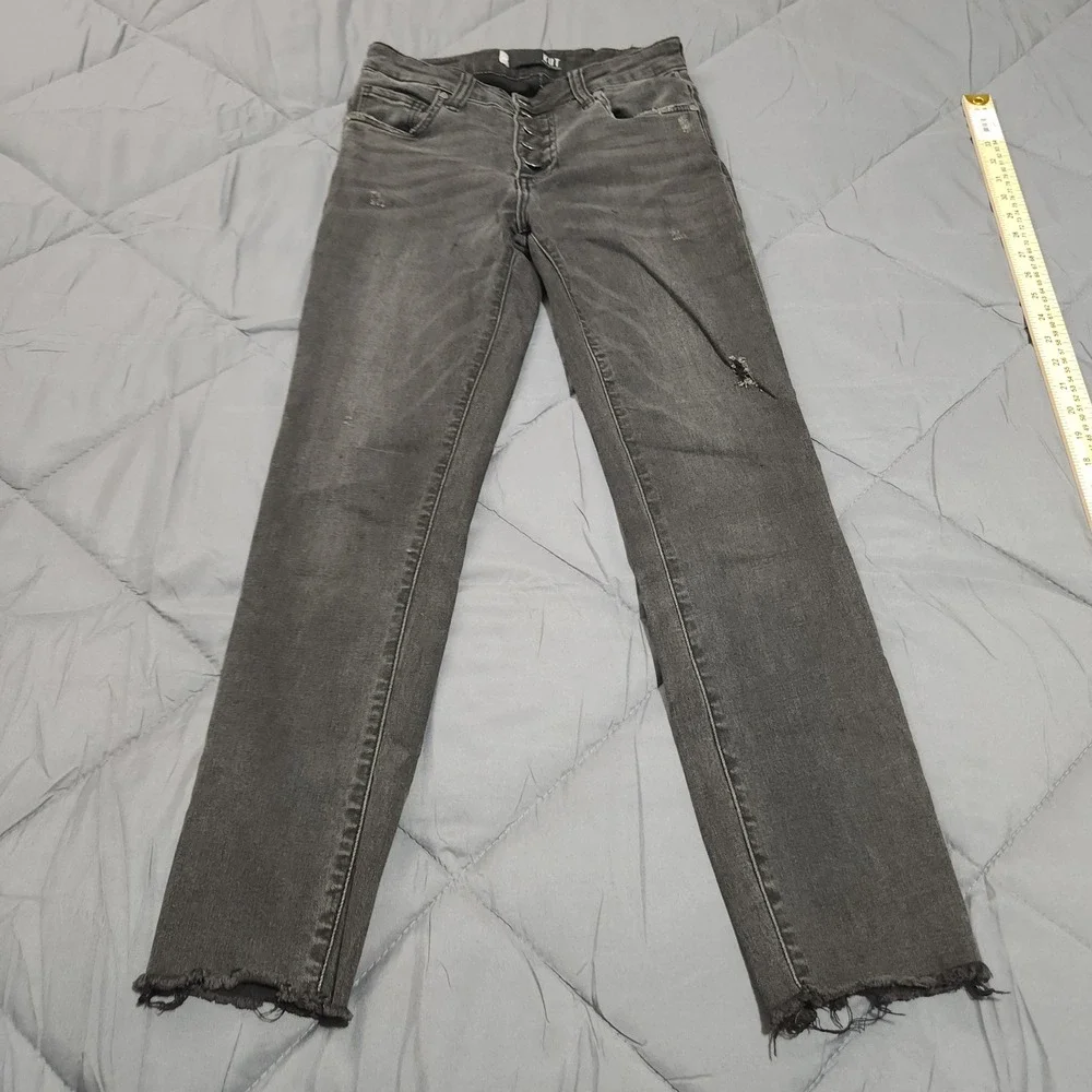 KUT from the Kloth Reese‎ Jeans Women's 00 26x26.5 Mid Rise Button Fly Raw Hem